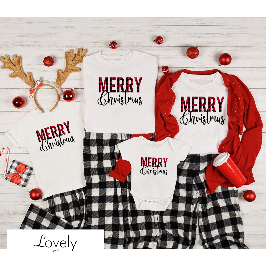 FAMILY SET TEES - WHITE MERRY BUFFALO