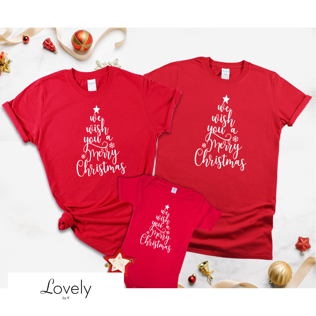 FAMILY SET TEES - RED WE WISH YOU