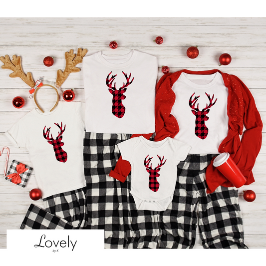 FAMILY SET TEES - WHITE REINDEER BUFFALO