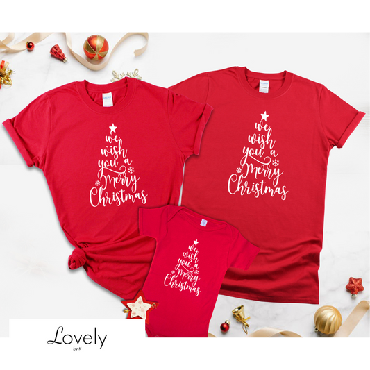 FAMILY SET TEES - RED WE WISH YOU