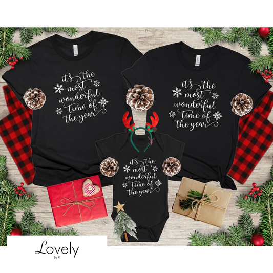 FAMILY SET TEES - BLACK WONDERFUL TIME