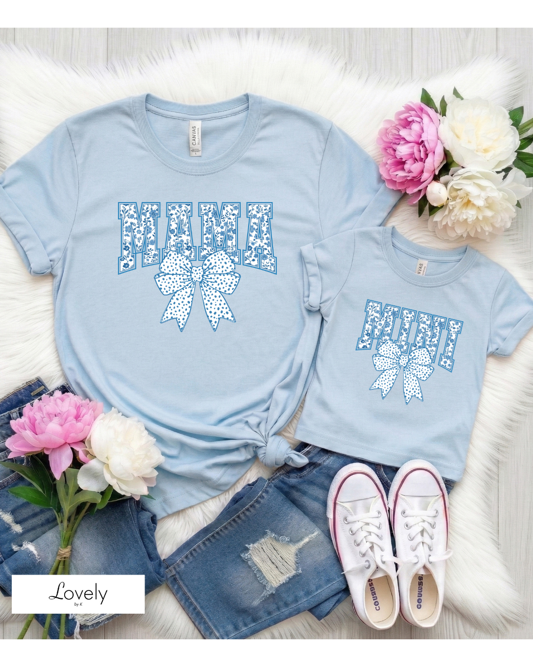 MAMA & MINI BLUE BOW
