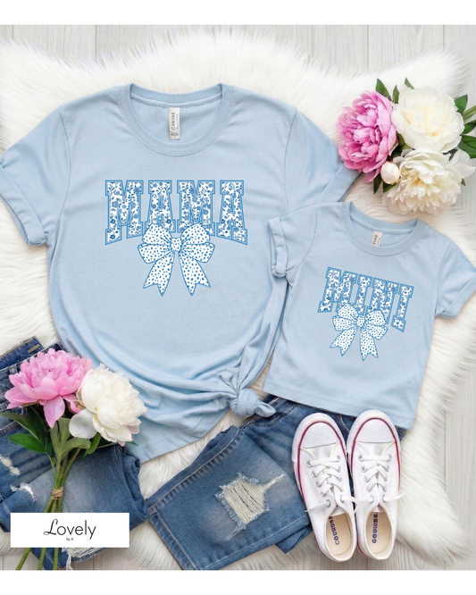 MAMA & MINI BLUE BOW