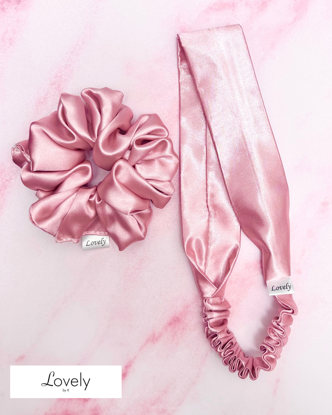 SATIN SCRUNCHIE & HEADBAND SET