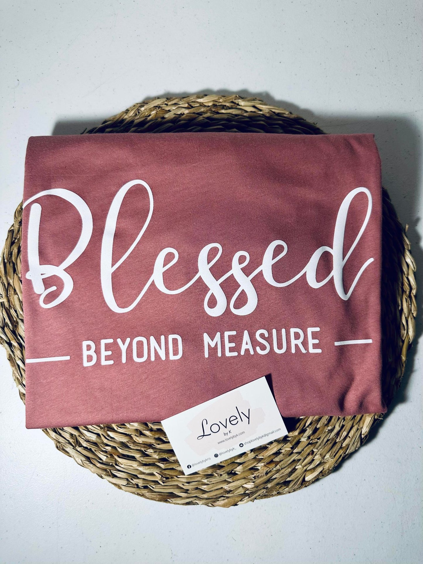 BLESSED BEYOND MEASURE TEE - MAUVE