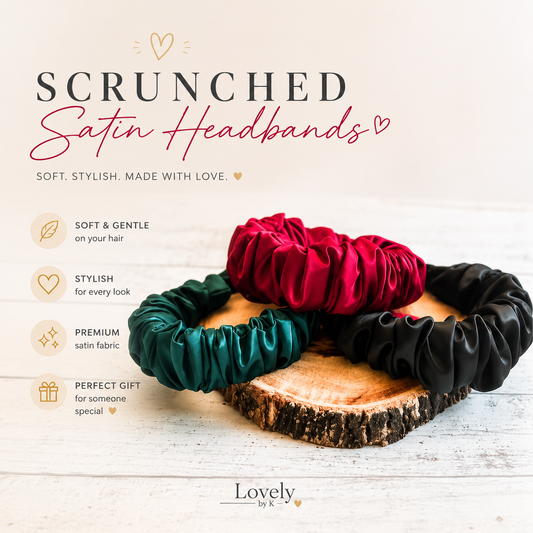 SATIN SCRUNCHED HEADBANDS